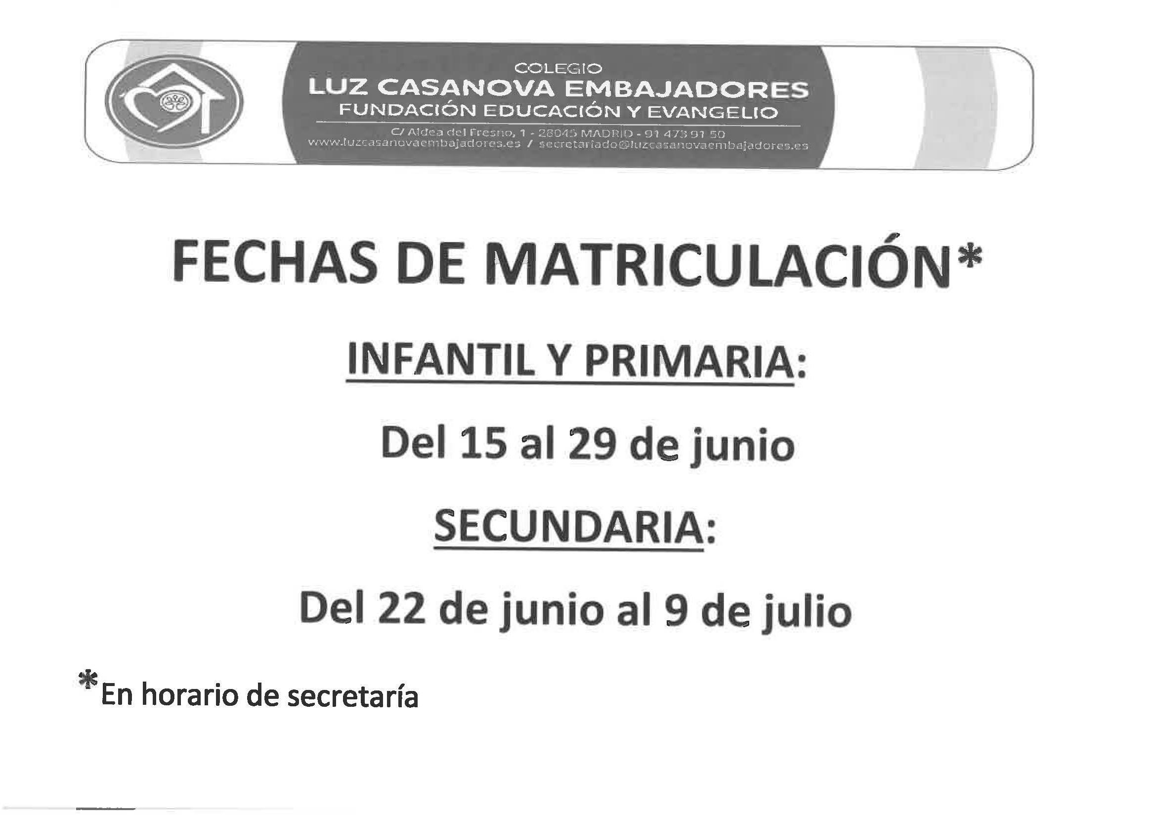 HORARIOS MAT